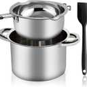Double Boiler Pot Set,1200ML Double Boiler for Chocolate Melting, 2800ML 304 Stainless Steel Pot With Silicone Spatula for Melting Chocolate, Candy, Candle, Soap, Wax