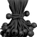 60PCS 9inch Ball Bungee Cords, Heavy Duty Outdoor Bungee Cord with Balls, Tarp Tie Down Bungee Balls for Shelter, Camping, Cargo,Tent Poles UV ResistantBall Size 1 inch