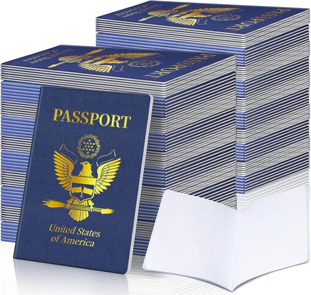 110 Pcs Blank Passport Notebook Fake Passport Books for Kids Travel Journal 4 x 5.5Inch Blank Passport Notebook World Travel Pretend Activity Classroom School Projects Theme Party Favors