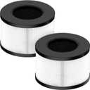 BS-03 HEPA Replacement Filter Compatible with PARTU and Slevoo BS-03 HEPA Air Purifier with 3-in-1 Filtration System, 2 Pack