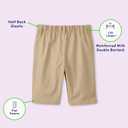 French Toast Girls Adaptive Bermuda Shorts with Hook and Loop Closure (Beige)