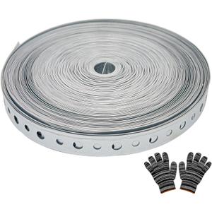 Galvanized Metal Pipe Strap 3/4-Inch x 100-Feet 24-Gauge for Pipe Support Hanging and Flexible Trimming with Holes