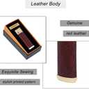 Butane Torch Lighter Leather Body 2 Pack Single Jet Flame Windproof Gift Box (red+Black)