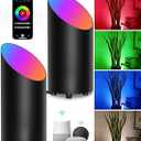 SUNVIE 2 Pack Smart Floor Can Light 5W RGBW Color Changing Uplighting Indoor Uplights 2700K6500K Up Lights Indoor Floor Spotlight for Plant Corner Wall Artwork, APP Control Alexa & Google Home, Black