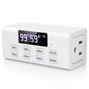 Countdown Timer Outlet, Up to 99 Hours, Large Screen and Repeat Function, Inodoor Auto Shut Off Timers for Charger Light Vacation Security,Digital Timers for Electrical Outlets 2 Pack