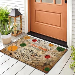 Area Rug, Washable and Non-Slip 2'x3' Retro Vintage Chef Fruit Cafe Dinning Small Indoor Entryway Door Mat, Floor Mat Carpet for Bedroom, Kitchen, Bathroom, Laundry, Living Room