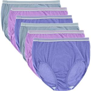 Fruit of the Loom Fit for Me Womens Plus Heather Assorted Brief Underwear, Pack of 12, ASSORTED, Size 10
