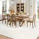 9x12 Area Rugs for Living Room: Washable Vintage Large Retro Rug Soft Non-Slip Indoor Low Pile Carpet for Bedroom Dining Room Office (Beige, 9' x 12')