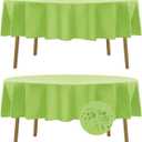 Fokitut 2 Pack Waterproof Round Tablecloth, 90 Inch, Stain Resistant and Wrinkle Polyester Table Cloth, Fabric Table Cover for Kitchen Dining, Wedding, Party, Holiday Dinner-Apple Green