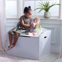 KidKraft Austin Wooden Toy Box/Bench with Safety Hinged Lid, White, Gift for Ages 3+