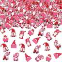 4 x 200PCS Valentines Gnomes Confetti for Tables - Valentines Day Table Decorations Mini Pink Gnomes Shaped Valentine Confetti for Valentine's Day