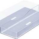 Glad Drawer Organizer Bin, 15x9 - Divided Clear Plastic Storage Tray for Junk Drawers, Kitchen Utensils, Bathroom Vanity, and Organizing Pantry - BPA Free, Food Safe, Non Slip (15x9 (2-Compartment))