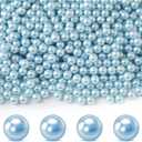 Cusmation 1300Pcs Light Blue Vase Filler No Hole Pearl Beads, 8mm Art Plastic Beads Pearls for Crafting, Vase Filler for Centerpieces Wedding Party Decoration, Home Table Decor, DIY Crafts