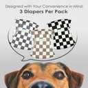 wegreeco Washable Male Dog Belly Band (Stylish Pattern)- Pack of 3 - Washable Male Dog Belly Wrap, Dog Diapers Male (Black, Grey, Dark Coffee Checkerboard, XX-Large)