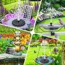 SZMP 3.5W Solar Fountain Pump, All-Glass Panel Solar Water Pump Kit with Stake & 4 Anti-Drift Rods, 9.8FT Cable 8 Nozzles for Bird Bath, Garden, Backyard, Fish Tank