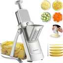 SupMaKin Upgrade Larger Safe Mandoline Slicer with Cheese Grater Potato Slicer for Chips, Vegetable & Food Cutter, Thickness Adjustable 0.1-8 mm, Kitchen Faster Slice (Only Slicer)