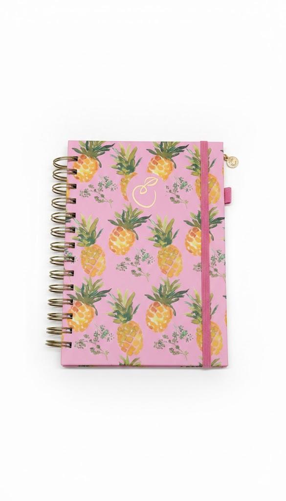 A5 Spiral Notebook Yellow Pineapple Pattern School Office Notebook 8.3x5.7 In 60 Sheets 80gsm Paper College Ruled Paper Men Women Journal Notebook for Work Study Travel 1 Pack
