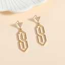 Madison Tyler 80s 90s Sport Earrings for Women | Funny Dangle Earrings for Women | 90s Vintage Dangling Earrings for Women | Jewelry Gift for Women (gold letter S)