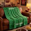 Horaldaily Football Flannel Blanket Throw, Sports Theme Football Touchdown and Game Day Soft Fuzzy Plush Cozy Fleece Blankets for Couch Sofa Bed Lounging, Ideal Gifts for Kids Adults Self, 50x60 (Green)