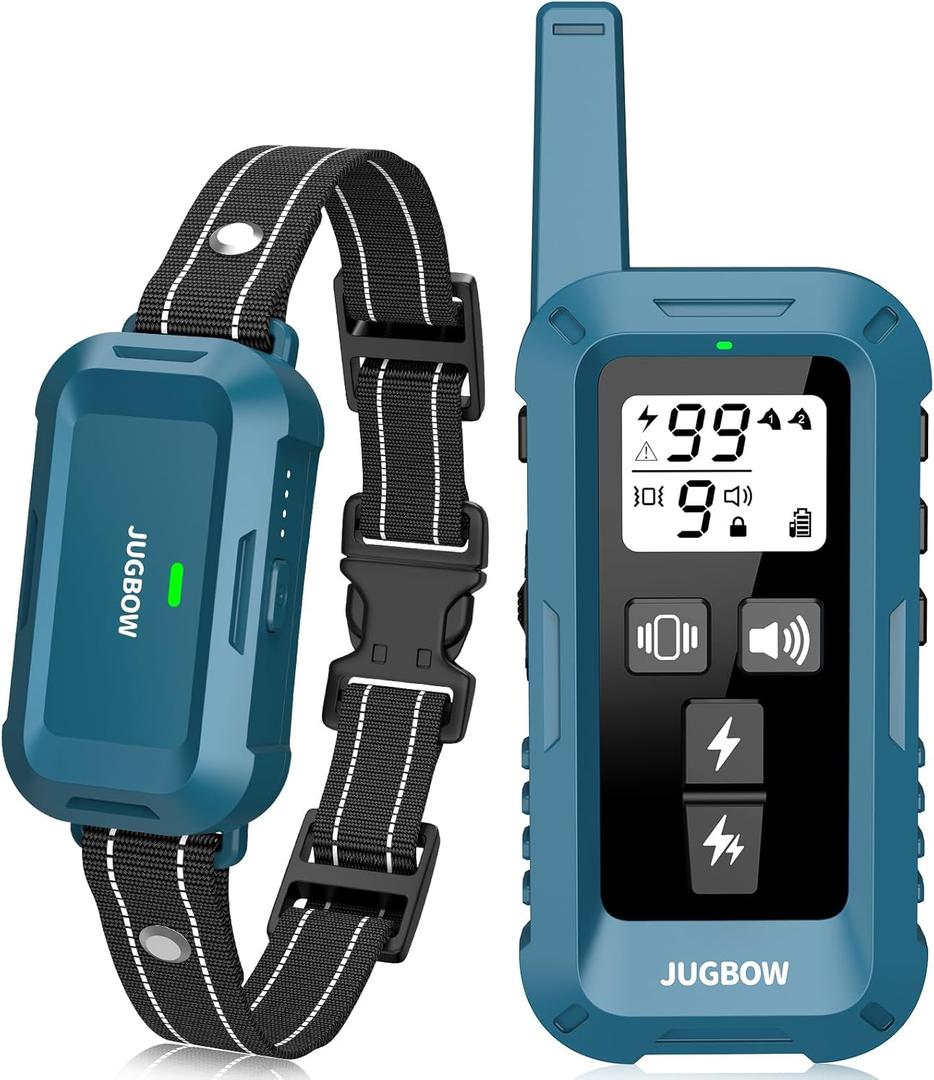Jugbow Dog Shock Collar - 4200FT Dog Training Collar with Remote, IPX7 Waterproof Electric Collar with 4 Training Modes, Security Lock, Rechargeable e-Collar for Dogs 10-120lbs