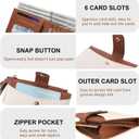 yiijay Small Wallet for Women RFID Blocking Tassle Bifold Slim Thin Leather Wallet Credit Card Holder Wallet Ladies Mini Wallet with Widened Zipper Pocket