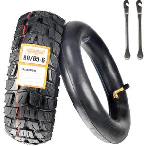 80/65-6 Scooter Tire Off-Road, 10 Inch Replacement Thickened Pneumatic Tyres 80/65-6 for Electric Scooter E-Bike Tires Inner Tubes for Motorcycle (Off Road)