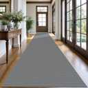 KOZYFLY Washable Runner Rug 3x20 ft Hallway Kitchen Runner Rugs with Rubber Backing Bobo Non Slip Entryway Runner Indoor, Long Carpet Runners for Hall Kitchen Entryway, Grey