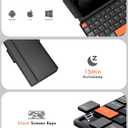 Doohoeek Universal Bluetooth Mini Keyboard, Wireless Compact Keyboard with Orange Navigation Keys & Any-Angle Stand for Android/iOS/Windows, Dual-Device Keypad for Phones/Galaxy Z Fold/iPad mini