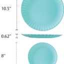 TP Reusable Melamine Paper Plates, 8" and 10.5" Round Plates for Party Picnic Outdoors, Set of 4, Teal