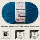 #6 Super Bulky Blanket Yarn for Crocheting - 4 Skeins(Each 10.5oz/300g, 220yds/201m), Chunky Chenille Thick Plush Big Soft Yarn for Crocheting Knitting Blankets, Indigo