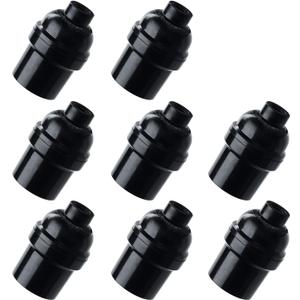 E26 E27 Light Socket,8-Pack Black Edison Retro Pendant lamp Holder, E26 E27 Plastic Standard Screw-in Socket Maximum Wattage 250W Heat Resistant Up to 200 Fire Resistant