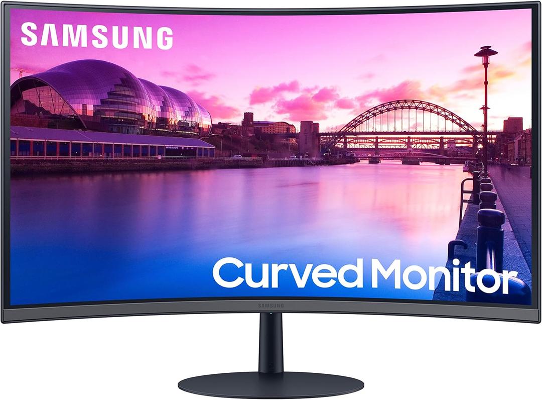 Samsung 27-Inch S39C Series FHD Curved Gaming Monitor, 75Hz, AMD Free Sync, Game Mode, Advanced Eye Comfort, Frameless Display, Built in Speakers, Slim Metal Stand, LS27C392EANXGO, Black