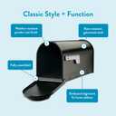 Architectural Mailboxes 8830B-10 Winston Nickel Flag Post Mount Mailbox, Medium, Black