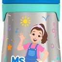 Thermos Baby 10 oz. Stainless Steel Bottle with pop-up straw, Ms. Rachel