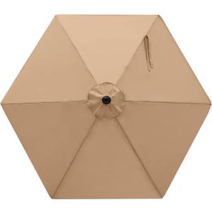 MASTERCANOPY Patio Umbrella 7.5 ft Replacement Canopy for 6 Ribs-Beige Canopy Only