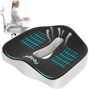 Feagar X Large Memory Foam Seat Cushions for Office Chairs Desk, Gaming Chair Cushion Tailbone Pain Relief Mesh Pads Extra Dense Hip Sciatica Car Seat Cushion for Long Sitting Hours (Gray)