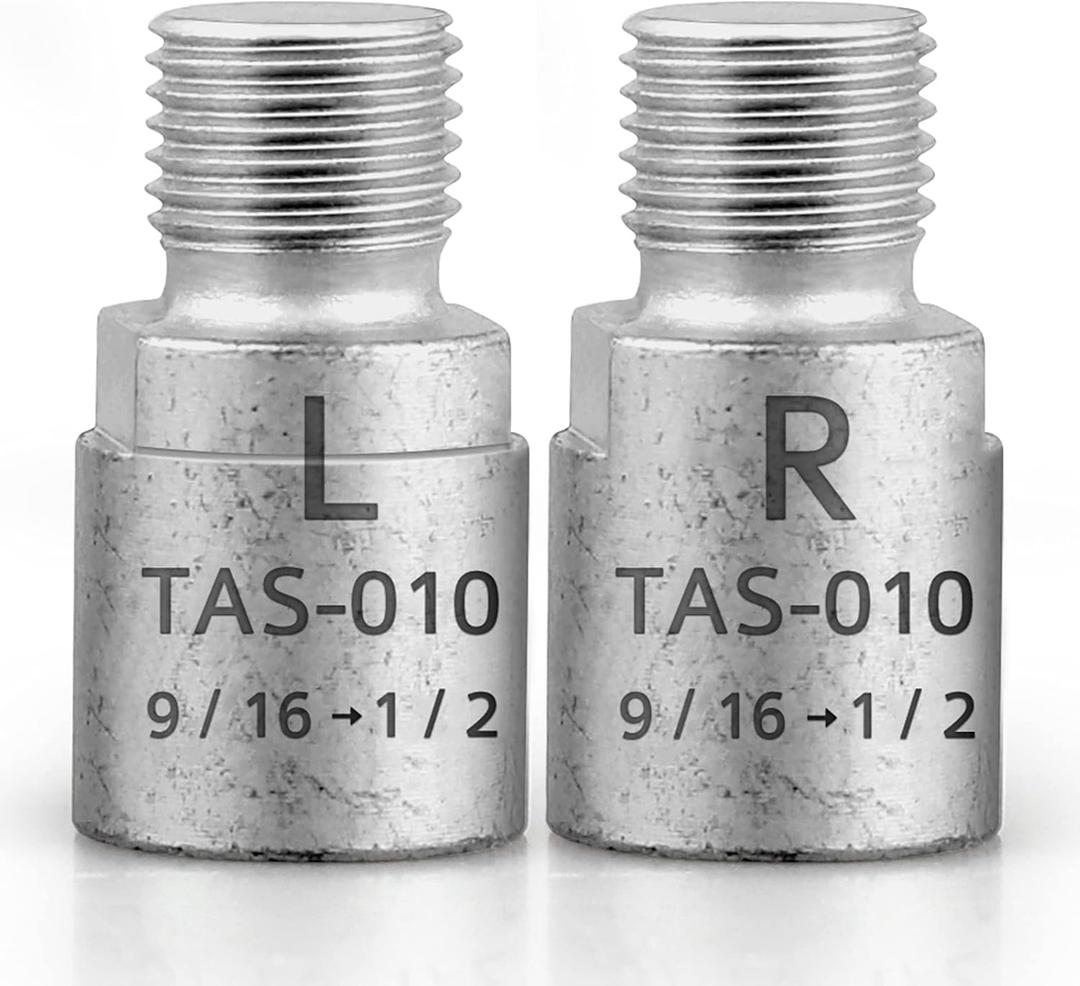 Hikenture Bike Pedal Adapter 9/16" to 1/2" Bicycle Pedals Chrome Molybdenum Steel (Pair) (Silver Solid)