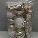 Christmas Ball Ornaments for Xmas Decorations,50 pcs Christmas Extra Large Tree Shatterproof Ornaments-Champagne (Combo of 5 Style in 3 Sizes)