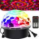 memzuoix Disco Ball Dj Strobe Light with 6 Colors, Sound Activated Big-Size Magic Stage Party Light with Remote Control, Halloween Decorations Bar Wedding Home Club (7'' Big Size)
