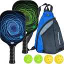 Pickleball Paddles Set of 2 or 4, USAPA Approved Fiberglass Pickleball Racket Set with 4 Outdoor Pickleballs and 1 Carrying Case