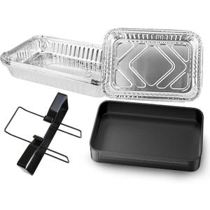 93305/7515 Catch Pan with 6415 Drip Pans for Weber Genesis II & Spirit 200 & Spirit 300, Genesis Silver/Gold/Platinum I/II and Summit Grills, Spirit Grease Tray with 15 Pack Drip pan Liner and Holder