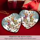 6 x New Year Ornaments - Funny Xmas Gifts for Friends Coworkers Neighbors Family, Unique Ornament Exchange Ideas, Happy New Year 2026 Ceramic Ornaments for Christmas Tree Decorations