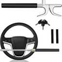 KalraMay Steering Wheel Lock Anti-Theft Device,Car Steering Wheel Lock with Adjustable Features and Safety Hammer Suitable for All Cars(Black)