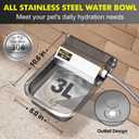 Automatic Water Dispenser for Dogs, Patented 3L Outdoor Dog Drinking Water Bowl, Stainless Steel Waterer Feeder Suitable for Chicken Livestock Animal,Fit 3/4'' GHT Faucet, Wall-Mounted, Easy to Clean