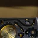 Brushed-Gold Antique Shower-system with Tub Spout: 9 inch Rain Faucets Set in Wall, Rainfall Head and Handheld Spray, 3 Way Diverter Brass Valve with Trim Kit