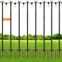 MuliVid All Pack String Light Poles for Outdoor,Metal Light Hanging Pole Outside with Fork,Light Stand for Patio, Pergola, Garden, Backyard, Yard, Camping Party (8 Pack)