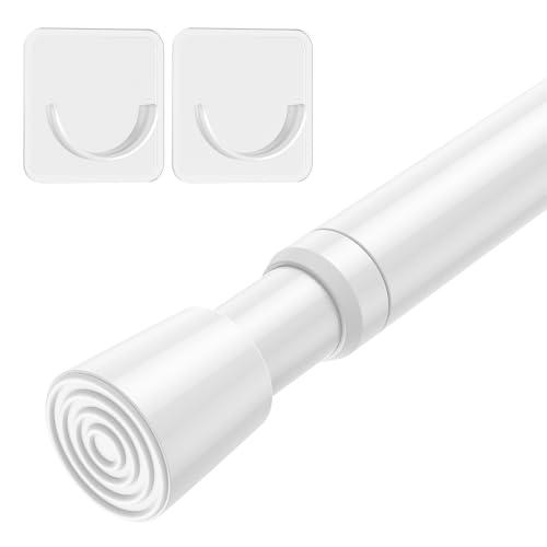 AIZESI 1pcs Tension Curtain Rod Spring Tension Rod Short Curtain Rods No Drilling Expandable Spring Loaded Curtain Tension Rod Adjustable 26 to 39 inch, Best Use Range 28 to 36 inch, White