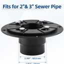 Shower Drain Base, 2-Inch ABS Shower Drain Flange, Shower Floor Drain Base Kits with Threaded Joints and Rubber Joints for 2 Inch Square/Linear Shower Drain Installation