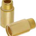 (2 pcs) Upgrade Brass Pipe Plumbing Adapter with Rubber O-ring, 1/2" NPT Male x 1/2" NPT Female Pipe Fitting Coupler, Seamless and Leakproof (1.5" Length) (Total length: 1-1/2 Inch)