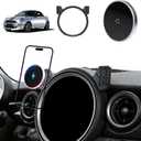 Phone Mount for BMW Mini Cooper (2007-2012 2013), Magnetic iPhone Holder, Magsafe Car Mount Charger, 15W Wireless Car Charger, Hands Free & 360, 2008 2009 2010 2011 Mini Cooper Car Accessories